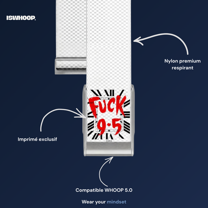 Bracelet pour WHOOP 5.0 "F*ck 9.5 White"