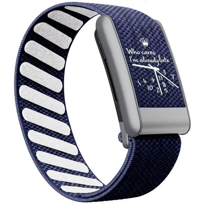 Bracelet pour WHOOP 5.0 "Who Cares I'm Late" Blue Denim
